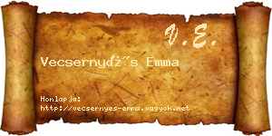 Vecsernyés Emma névjegykártya