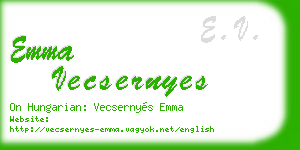 emma vecsernyes business card
